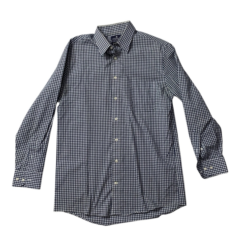 Stafford Blue Fitted Casual Button-Down Shirt Size 15.5 (32-33)